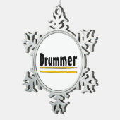 drummer drum sticks tin sneeuwvlok ornament (Rechts)