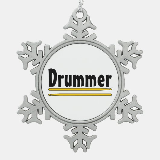 drummer drum sticks tin sneeuwvlok ornament (Voorkant)
