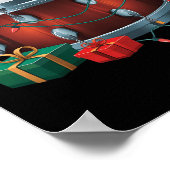 Drummer Drum Xmas Verlichting Santa Musical Drum C Poster (Hoek)