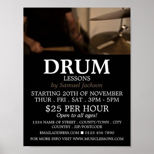 Drummer, Drumles Adverteren Poster (Voorkant)