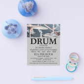 Drummer, drumlessons Adverteren Flyer (Enkel)