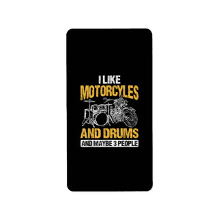 Drummer drummen Ik hou van motorfietsen en drums d Etiket