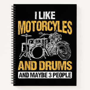 Drummer Drummen Ik Hou Van Motorfietsen En Drums Notitieboek