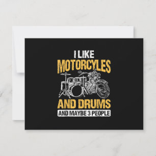 Drummer Drummen Ik Hou Van Motorfietsen En Drums RSVP Kaartje
