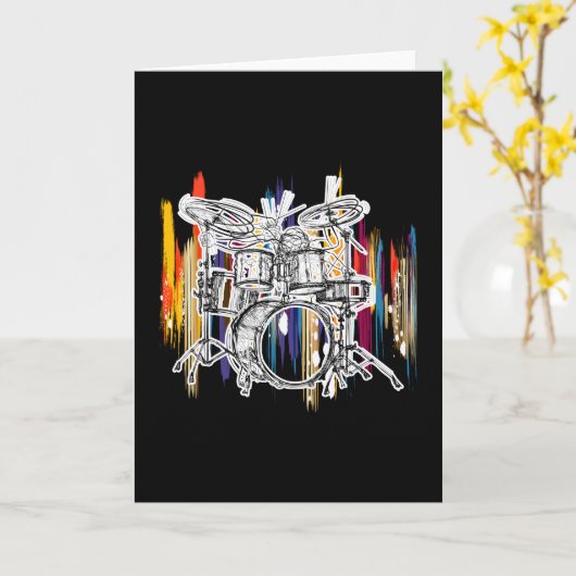 Drummer Drummer Drums Kaart (Gele Bloem)