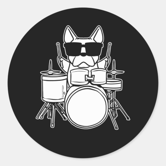 Drummer drummer onderdrukking ronde sticker (Voorkant)