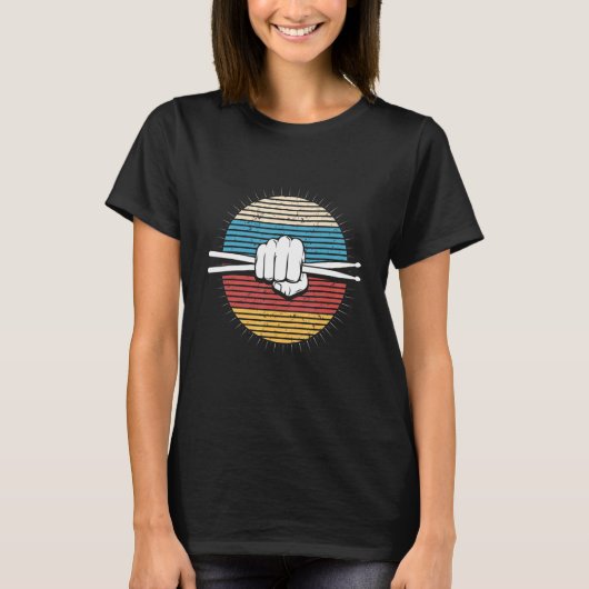 Drummer Drummer  Retro Fist & drumsticks T-shirt (Voorkant)