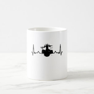 Drummer Drumming Heartbeat Funny Gifts Koffiemok