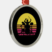 Drummer Drumming Metalen Ornament (Rechts)
