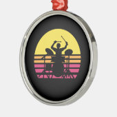 Drummer Drumming Metalen Ornament (Links)