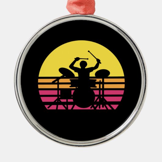 Drummer Drumming Metalen Ornament (Voorkant)