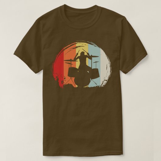 Drummer Drumming Retro T-shirt (Design voorkant)