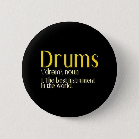 Drummer Drums Drumstick Groove Music Lover Ronde Button 5,7 Cm (Voorkant)