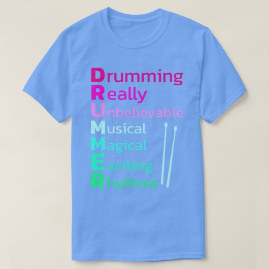 Drummer Drums Drumsticks Muzikant Outfit 56 T-shirt (Design voorkant)