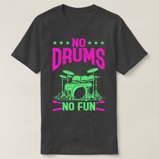 Drummer Drums Drumsticks Muzikant Outfit 5 T-shirt (Design voorkant)