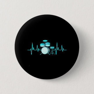 Drummer Drums Heartbeat Drumstick Drumset Muziek Ronde Button 5,7 Cm
