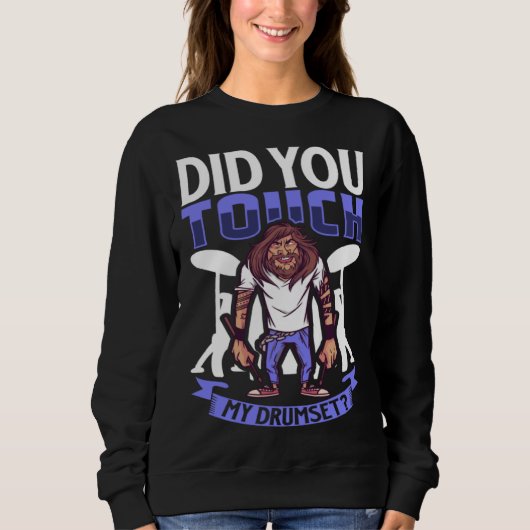 Drummer Drums Music Drum Set Drumming Instrument P Trui (Voorkant)