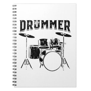 Drummer Drums Musical Instrument Gift Idea Notitieboek