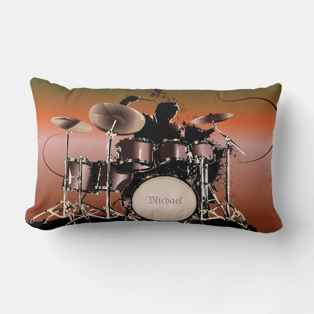 Drummer Drums set Pillow Kussen (Voorkant)