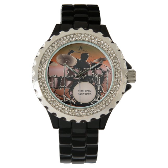 Drummer Drums Set Watch Horloge (Voorkant)