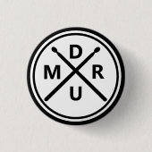 drummer: drumscheurtje ronde button 3,2 cm (Voorkant)