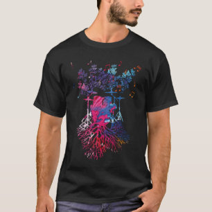 Drummer Drumstel Kleurig Drumstel Drum T-shirt
