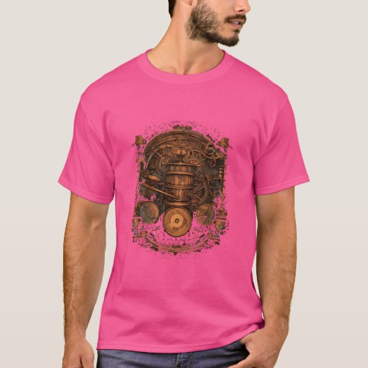 Drummer Drumstel Steampunk Drumstel Drummen Drums T-shirt (Voorkant)