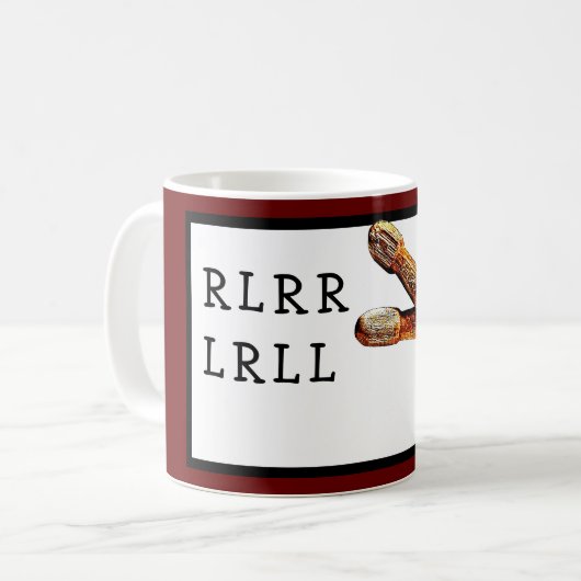 Drummer Drumstick Paradiddle RLRR Snare Drumming Koffiemok (Voorkant links)