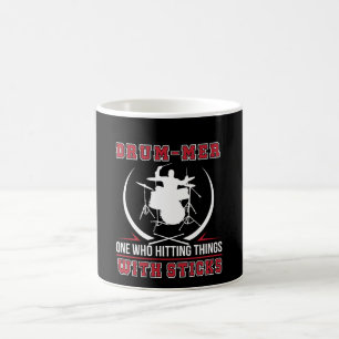 Drummer een die alles met een stok aanraakt koffiemok