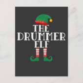 Drummer Elf Funny Kerstdrumdesign Briefkaart (Voorkant)