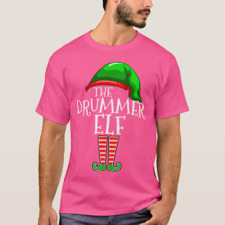 Drummer Elf Group Matching Family kerstcadeau O T-shirt