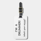 Drummer Excuseer Bagagelabel (Voorkant verticaal)