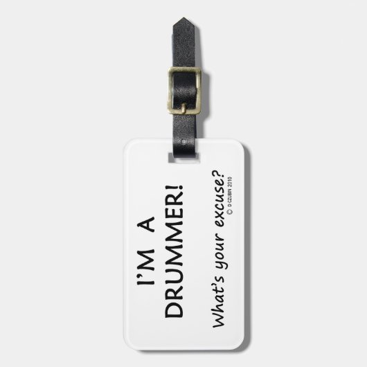Drummer Excuseer Bagagelabel (Voorkant verticaal)