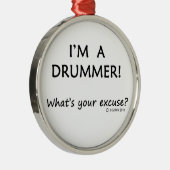 Drummer Excuseer Metalen Ornament (Rechts)