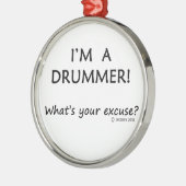 Drummer Excuseer Metalen Ornament (Links)
