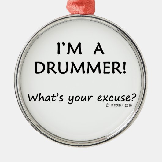 Drummer Excuseer Metalen Ornament (Voorkant)