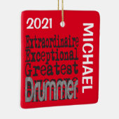 Drummer Extraordinaire CUSTOM Keramisch Ornament (Rechts)
