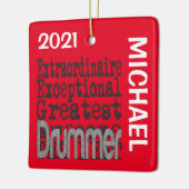 Drummer Extraordinaire CUSTOM Keramisch Ornament (Links)