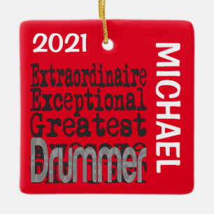 Drummer Extraordinaire CUSTOM Keramisch Ornament