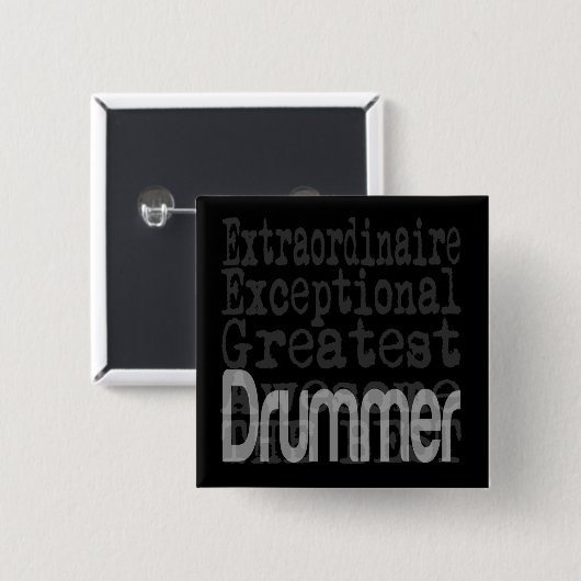 Drummer Extraordinaire Vierkante Button 5,1 Cm (Voorkant /achterkant)