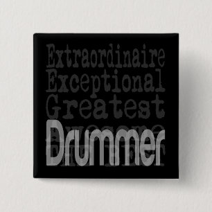 Drummer Extraordinaire Vierkante Button 5,1 Cm