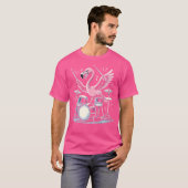 Drummer Flamingo Drummer die drums speelt T-shirt (Voorkant volledig)