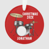 Drummer foto gedateerd Kerstmis Ornament (voorkant)