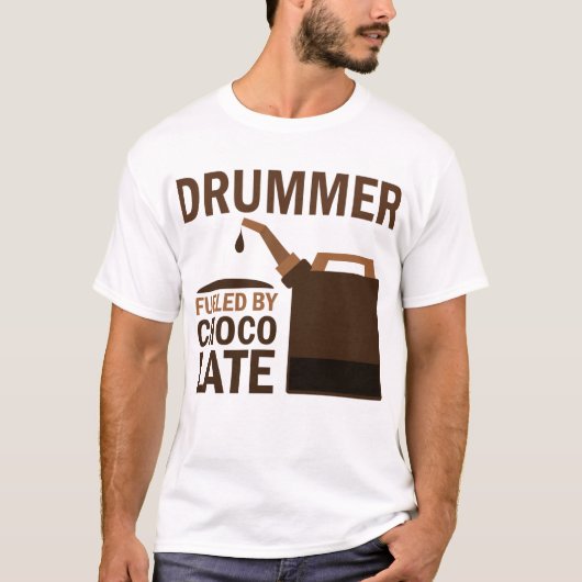 Drummer (Funny) Chocolate T-shirt (Voorkant)