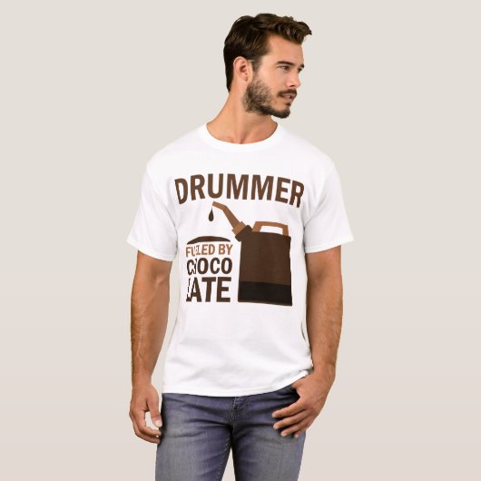 Drummer (Funny) Chocolate T-shirt (Voorkant volledig)