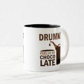 Drummer (Funny) Chocolate Tweekleurige Koffiemok (Voorkant rechts)