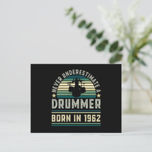 Drummer geboren 1963 60e verjaardag Drumming Cadea Briefkaart (Staand voorkant)