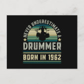 Drummer geboren 1963 60e verjaardag Drumming Cadea Briefkaart (Voorkant)