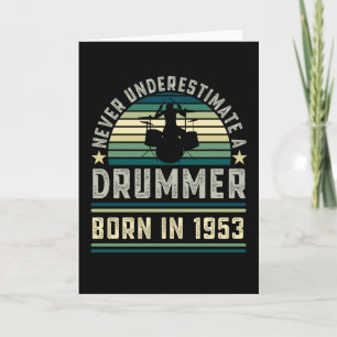 Drummer, geboren in 1953 70th Birthday Drumming Gi Kaart