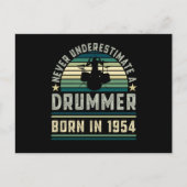 Drummer geboren in 1954 70e verjaardag Drumcadeaus Briefkaart (Voorkant)